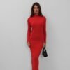 Stretch jurk rood – One size rode jurk